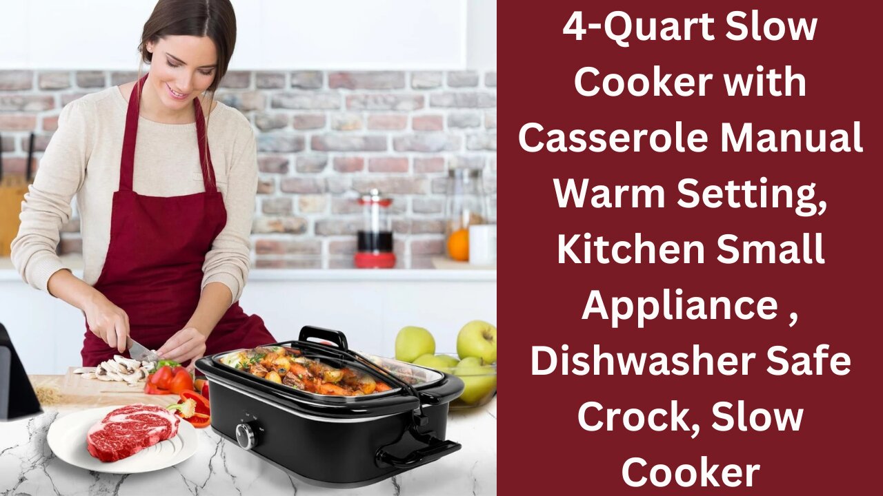 4-Quart Slow Cooker with Casserole Manual Warm Setting