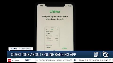 Questions about online banking app Chime