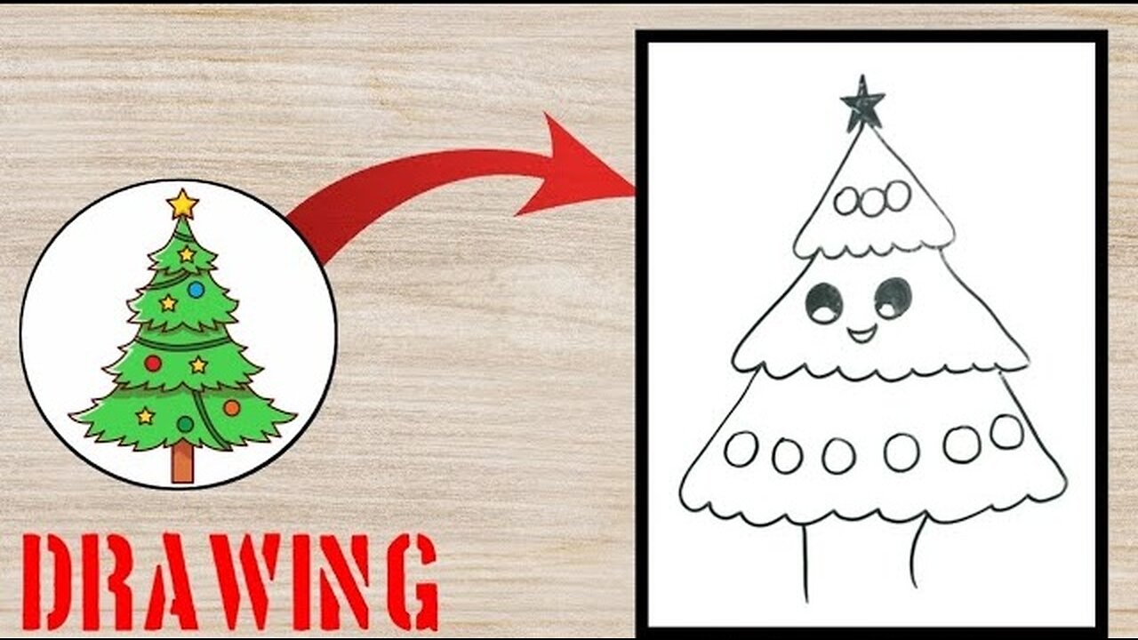 How to draw Christmas tree 🎄 | Christmas tree drawing