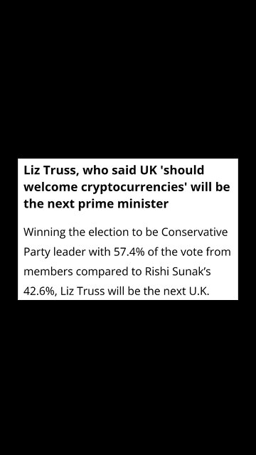 Liz Truss : Who Said UK 'Should Welcome Cryptocurrencies' #cryptoshortsnews #england #crypto #uk