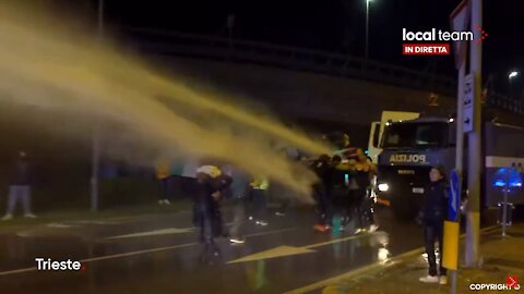 Team work during a peaceful protest