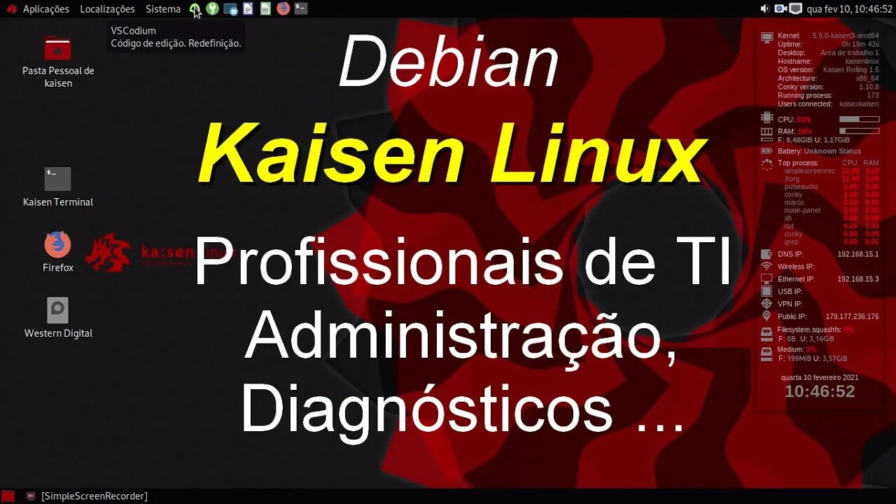 Kaisen Linux baseado no Debian com muitas ferramentas para professores de TI, Adm de SIstemas