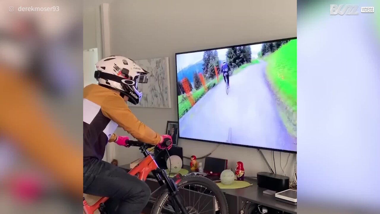 Quarentena não impede jovem de fazer downhill!