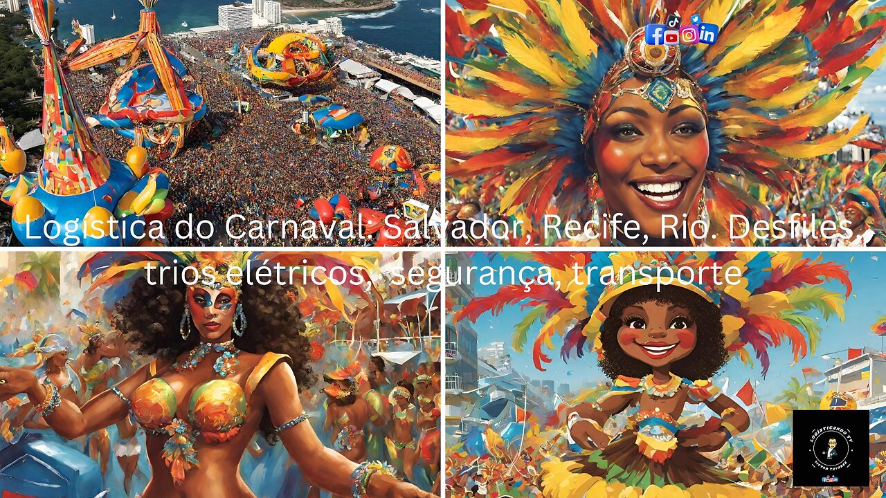Logística do Carnaval: Salvador, Recife, Rio. Desfiles, trios elétricos, s2gurança, transporte