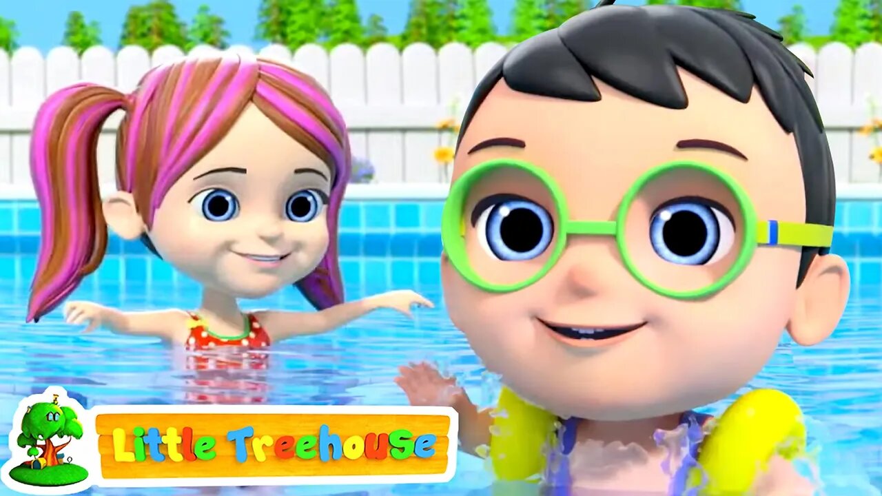 Swimming Song | Learn To Swim | Swimming Pool Fun | Baby Songs & Nursery Rhymes - Little Treehouse