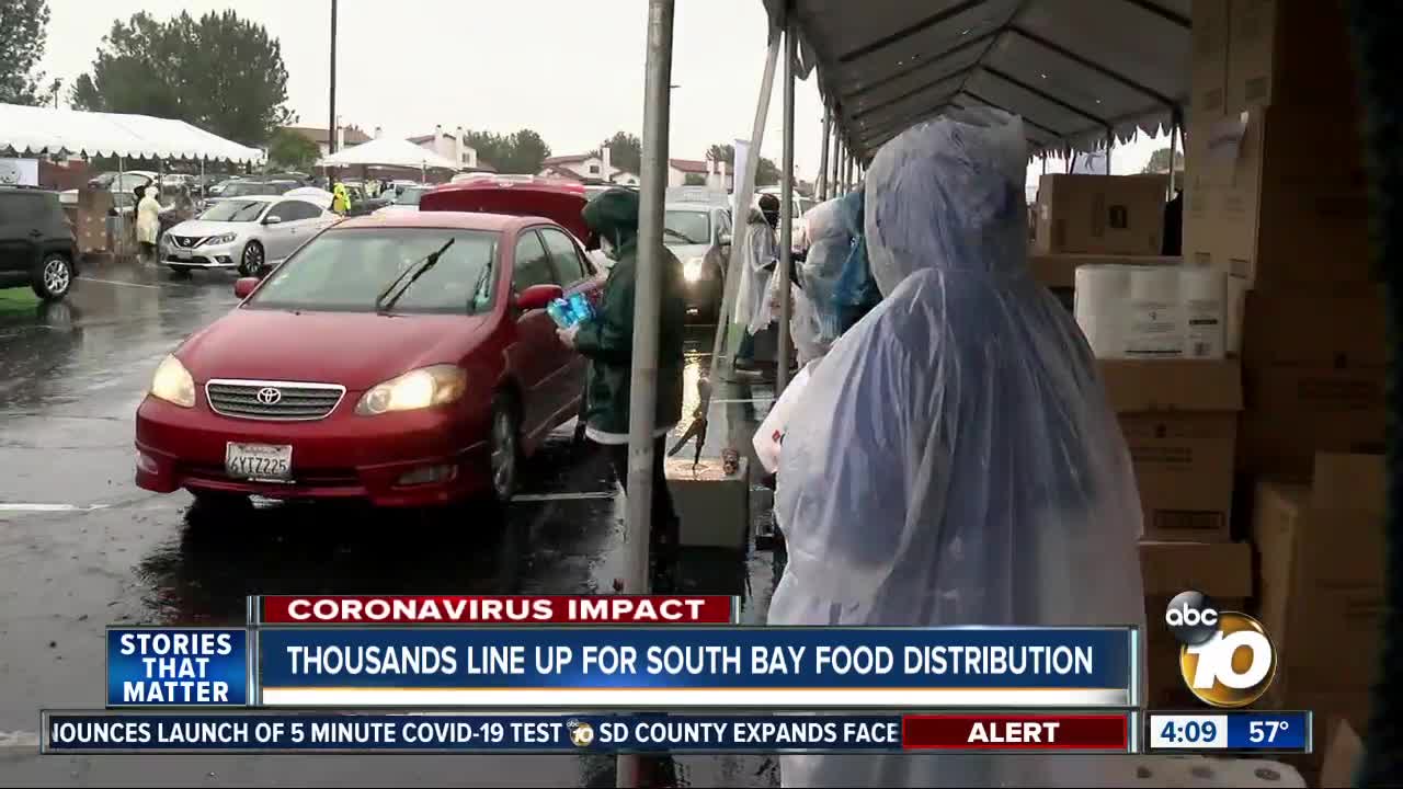 Thousands line up for south bay food distribution