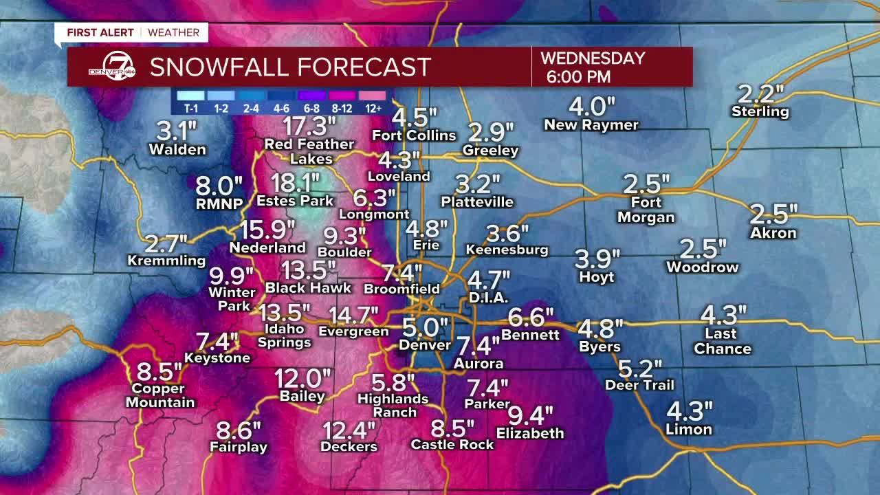Snowfall timeline: See how much snow falls when in Colorado, Denver metro area