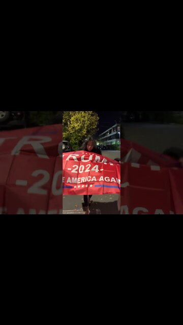 Filipina reacts to my Trump 2024 flag as a gift