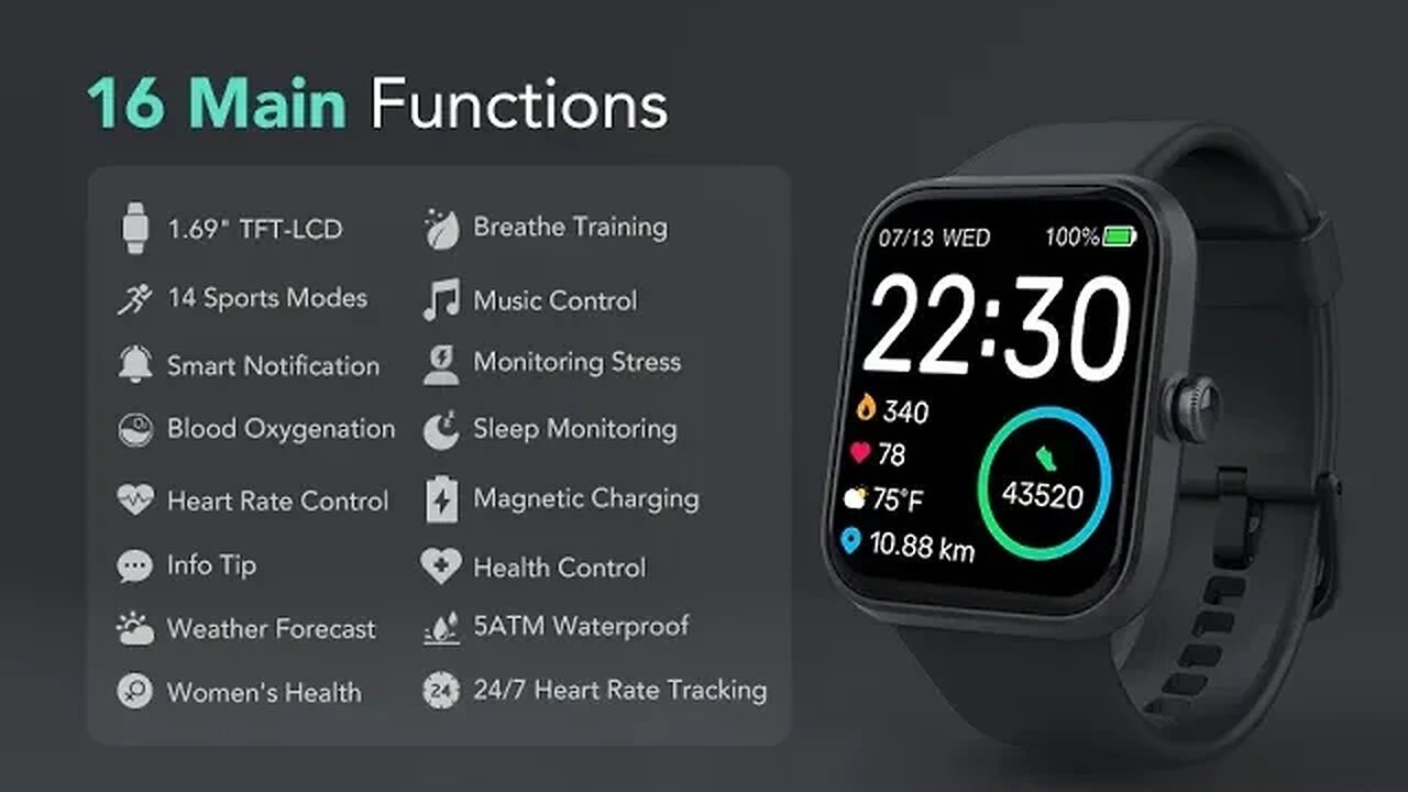 SKG V7 Smart Watch, exercise and health are always under your control