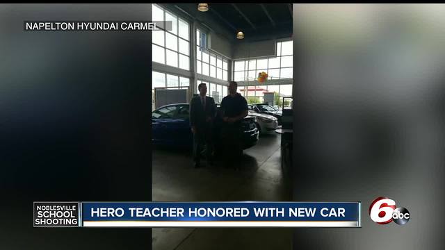 Carmel car dealer presents Jason Seaman with car, will donate $25 from every sale to Ella Whistler