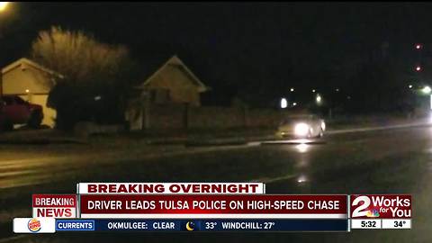 Chase ends with sparks flying from suspect's car