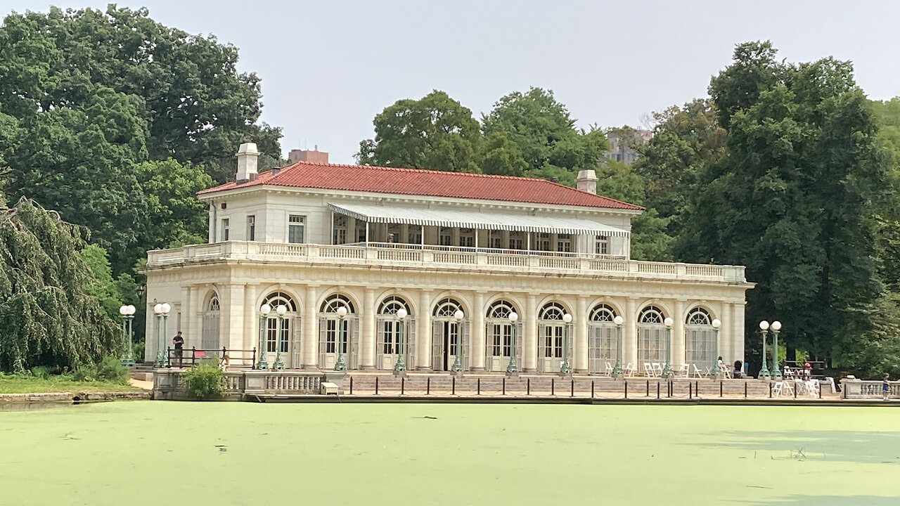 Prospect Park, Brooklyn: Audubon Center Boathouse > Waterfall > LeFrak Center at Lakeside