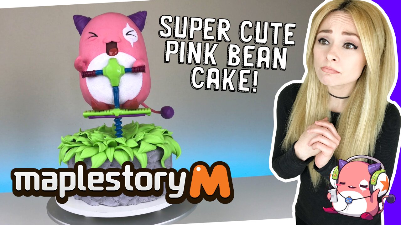 Making an ADORABLE Pink Bean Birthday CAKE from MAPLESTORY M