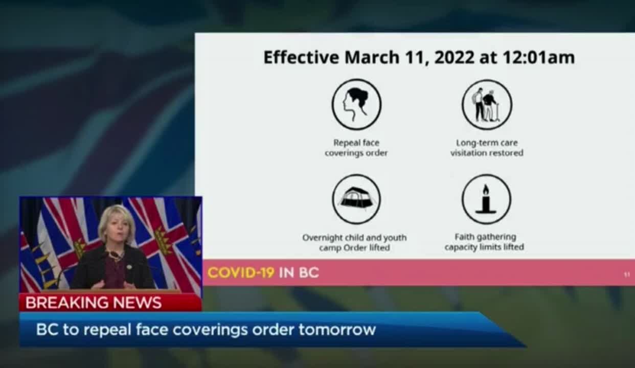 British Columbia Repeals Mask Mandate Effective March 11