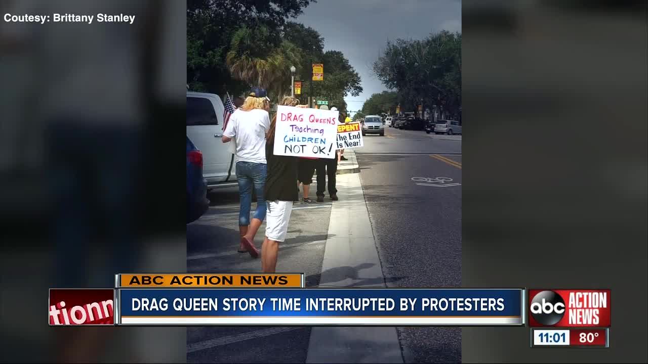 Drag Queen Story Time interrupted by protesters