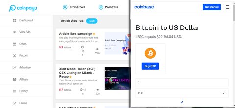 How To Get Free Bitcoin BTC Cryptocurrency Watching Article Ads At Coinpayu And Instant Withdraw