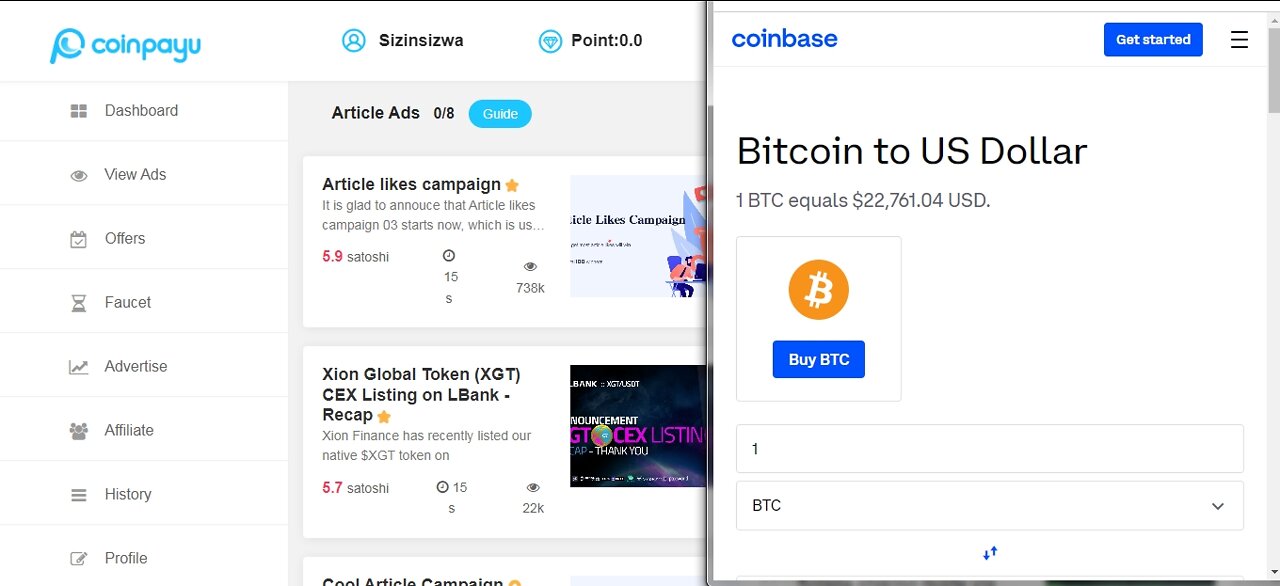 How To Get Free Bitcoin BTC Cryptocurrency Watching Article Ads At Coinpayu And Instant Withdraw