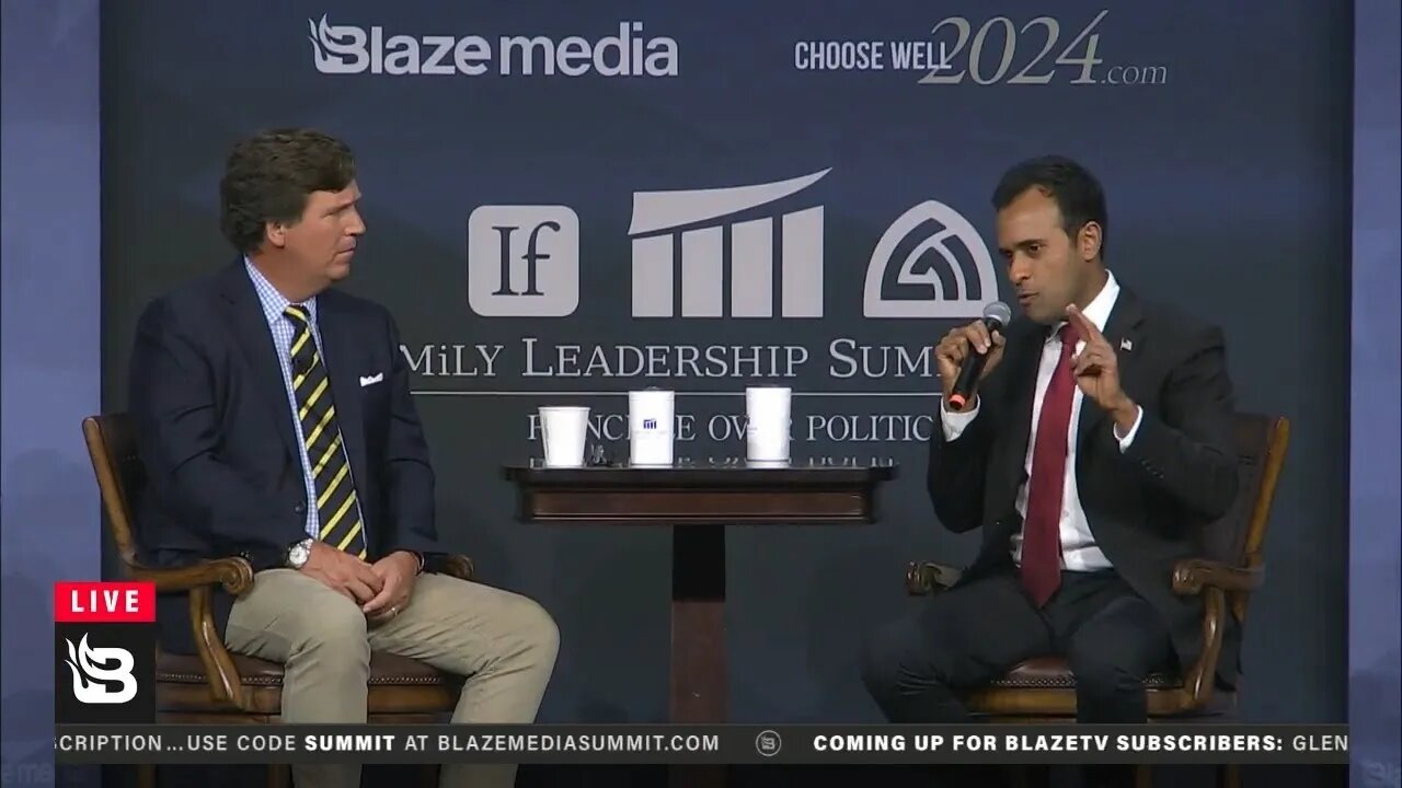 Vivek Ramaswamy & Tucker Carlson 2023 Family Leadership Summit: Affirmative Action & True Privilege