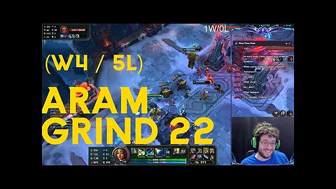 Carrying the team the best I can! World on my shoulders. Day 22 of ARAM Challenge -4 Wins, 5 Losses