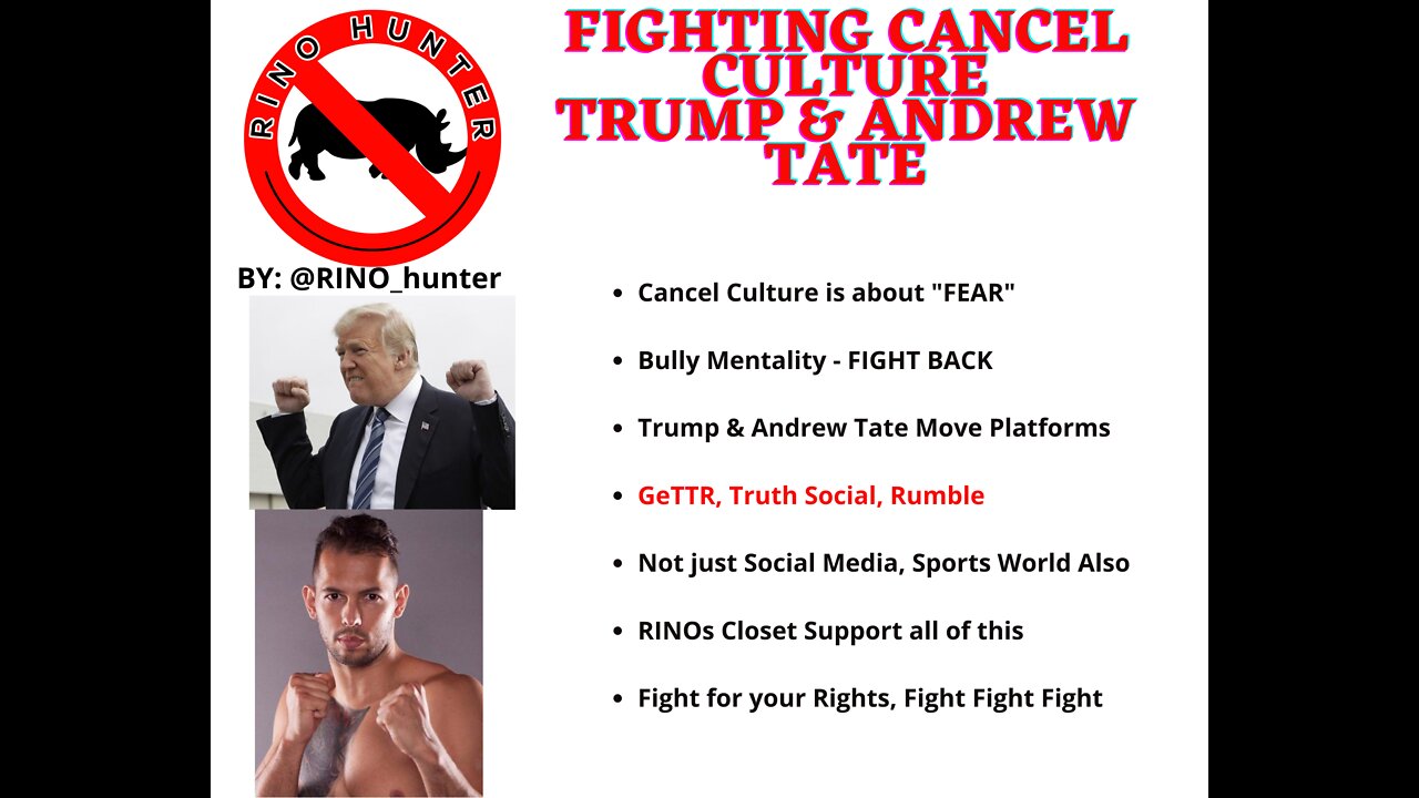 FIGHTING CANCEL CULTURE - Trump & Andrew Tate