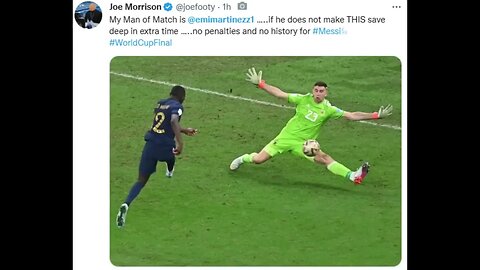 TWITTER REACTS TO EMILIANO MARTINEZ CRAZY SAVE VS FRANCE