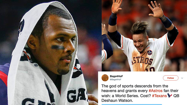 Astros Fans CURSE Deshaun Watson to Win World Series