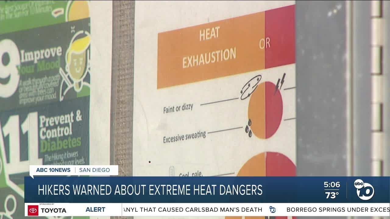Experts warn hikers be prepared as excessive heat continues in San Diego County