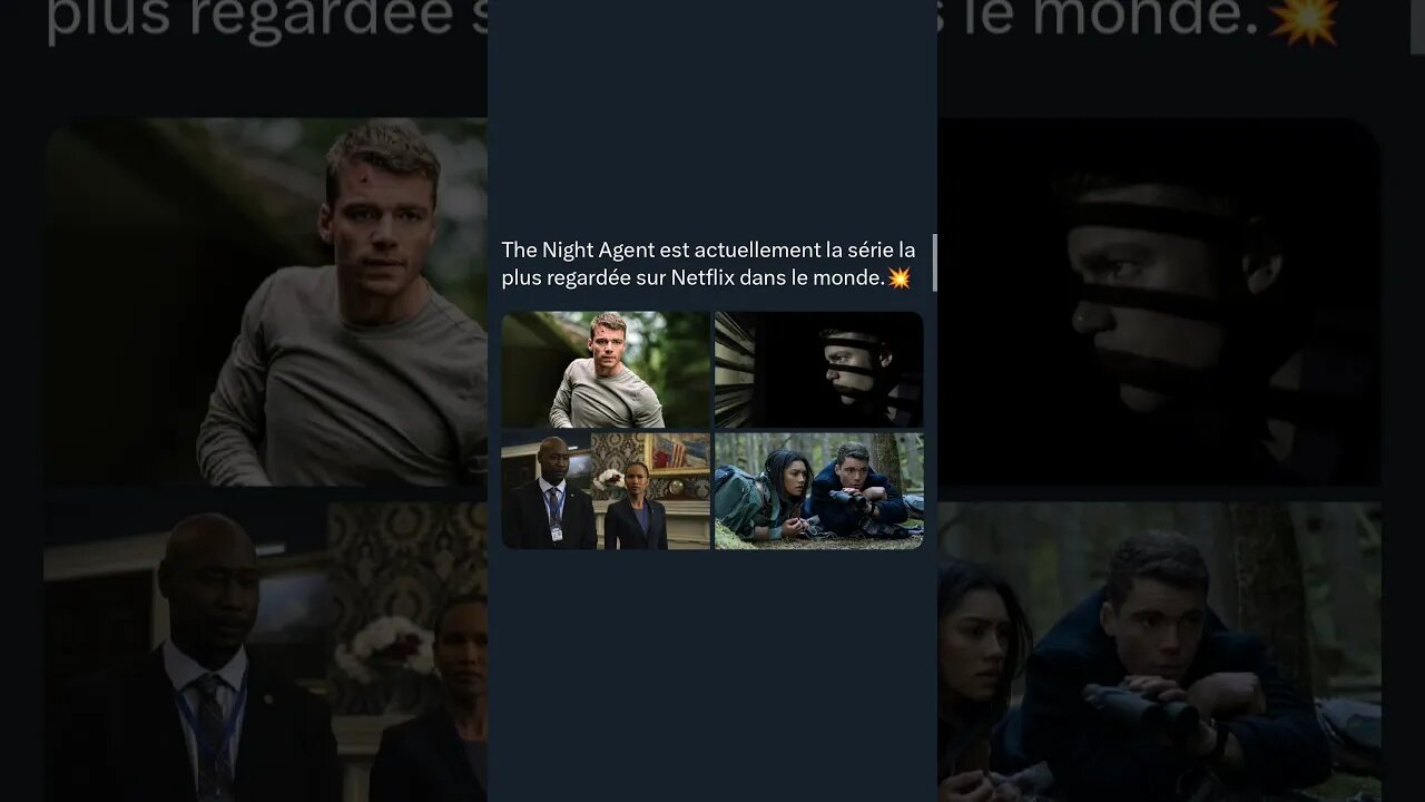 The Night Agent est actuellement la série la plus regardée sur Netflix dans le monde.💥