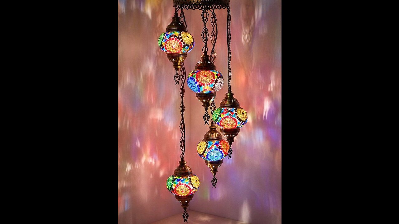 DEMMEX Customizable Turkish Moroccan Mosaic Swag Plug in Chandelier Light Ceiling Hanging Lamp...