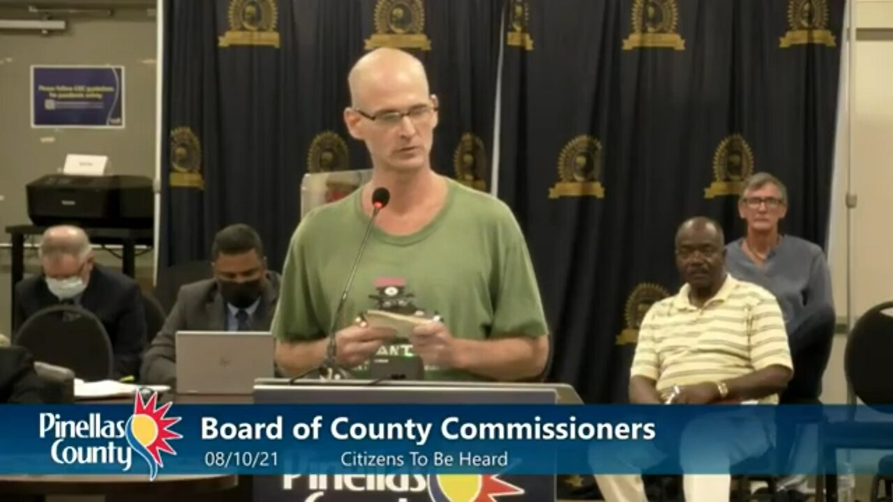 August 10, 2021: Chris Steiner addresses Pinellas County Commission