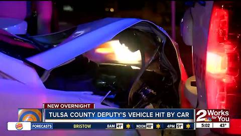 Drunk driver was arrested after ramming back of Tulsa County Deputy's Car