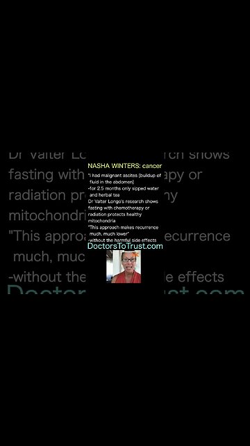 DR NASHA WINTERS Dr Valter Longo's research shows fasting protects healthy mitochondria