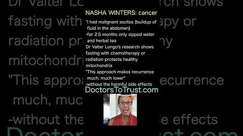 DR NASHA WINTERS Dr Valter Longo's research shows fasting protects healthy mitochondria