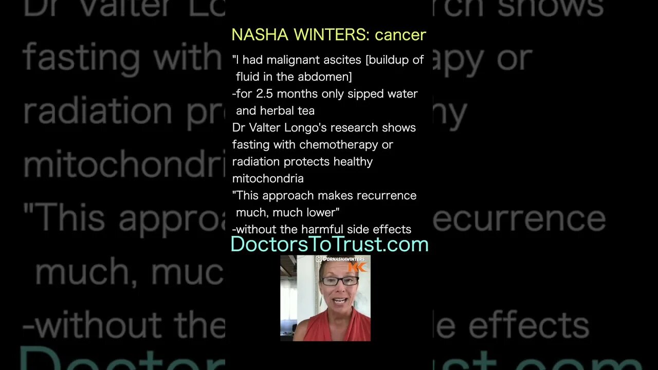 DR NASHA WINTERS Dr Valter Longo's research shows fasting protects healthy mitochondria