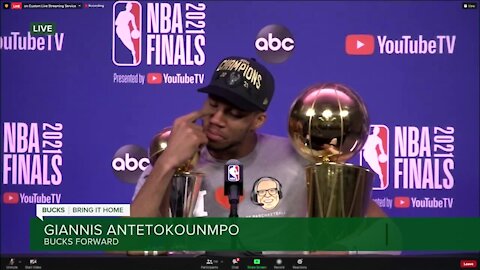 Giannis gets emotional thanking his family for supporting his NBA journey