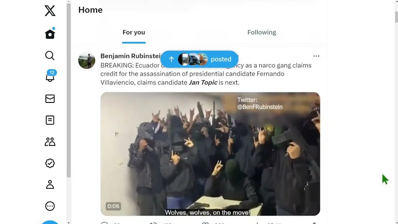 🟨 一個販毒團伙聲稱暗殺了總統候選人費爾南多·比亞維森西奧