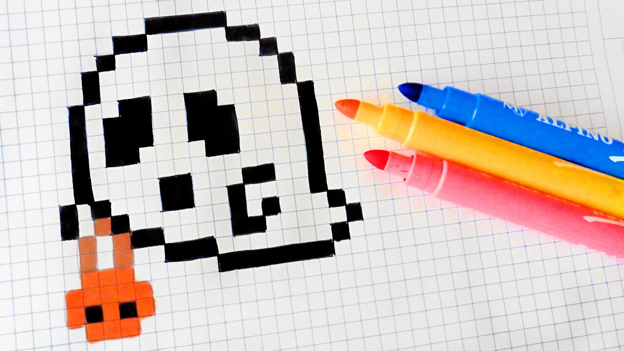how to Draw Kawaii Ghost - Hello Pixel Art by Garbi KW 2