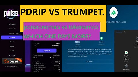 PDRIP VS TRUMPET (elephant money): Which one pays more?! ponzinomics vs tokenomics engine.