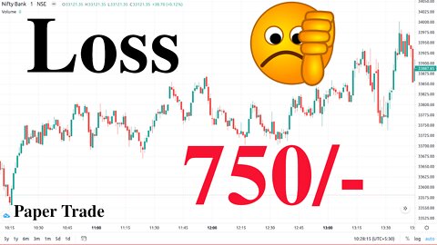 Bank Nifty Paper Trade 3 June 2022 | Loss of 750 Rs