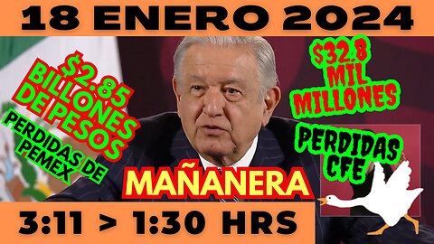 💩🐣👶 AMLITO | Mañanera *Jueves 18 de enero 2024* | El gansito veloz 3:11 a 1:30.