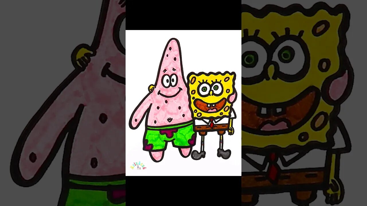 Drawing and Coloring Spongebob and Patrick Star for Kids & Toddlers! Ariu Land