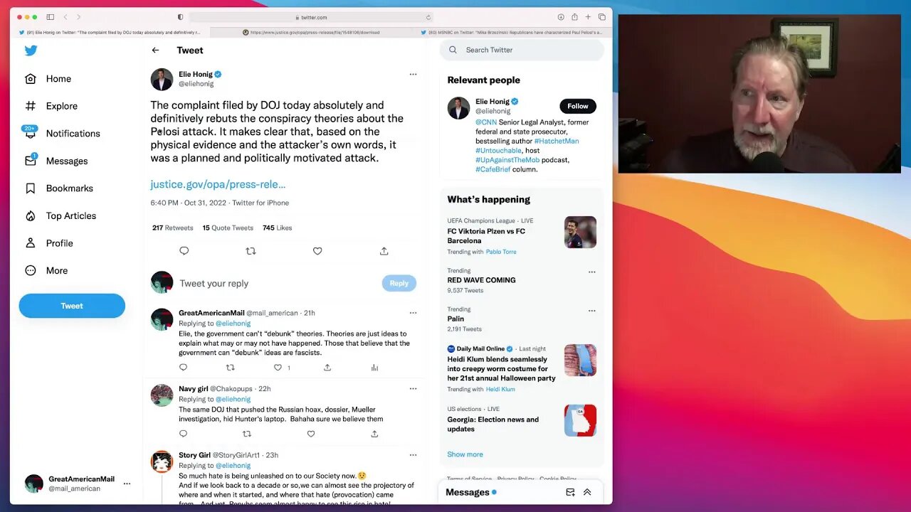 GAMcast Live! Biggest story of the day: Nov. 1, 2022. DOJ prosecuting local Paul Pelosi crime to int