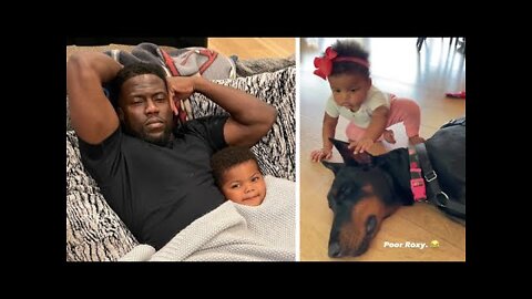 Kevin Hart Daughter Kaoir Mai While Playing With Dog Compilation At Home!🥰🐕‍🦺