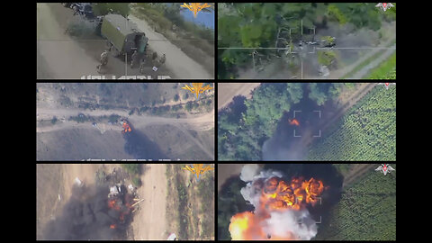 Russian Lancet UAV destroys ZIL-131 truck and Paladin self-propelled gun