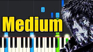 Berserk Guts Theme - Medium Piano Tutorial + Music Sheets