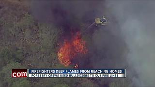 Firefighters keep flames from reaching homes