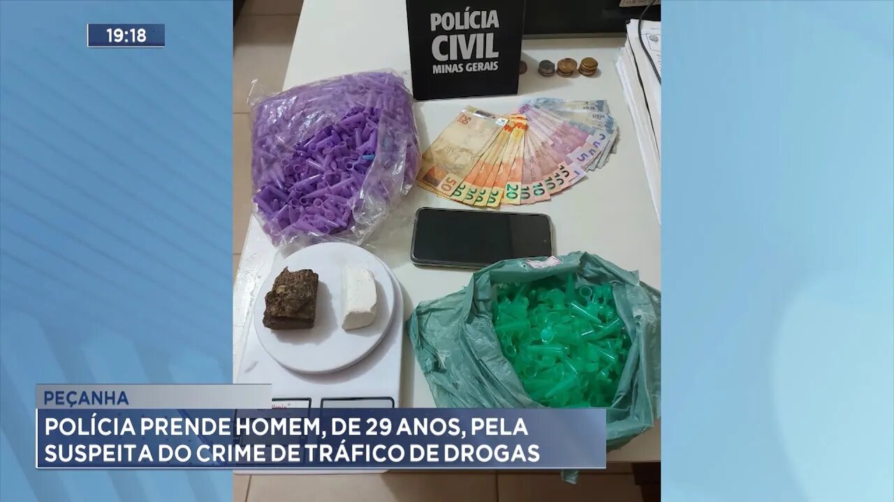 Peçanha: Polícia Prende Homem, de 29 Anos, pela Suspeita do Crime de Tráfico de Drogas.