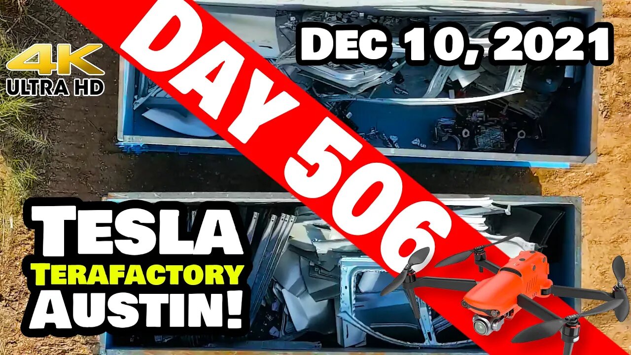 Tesla Gigafactory Austin 4K Day 506 - 12/10/21 - TESLA IS THROWING AWAY CAR PARTS AT GIGA TEXAS!