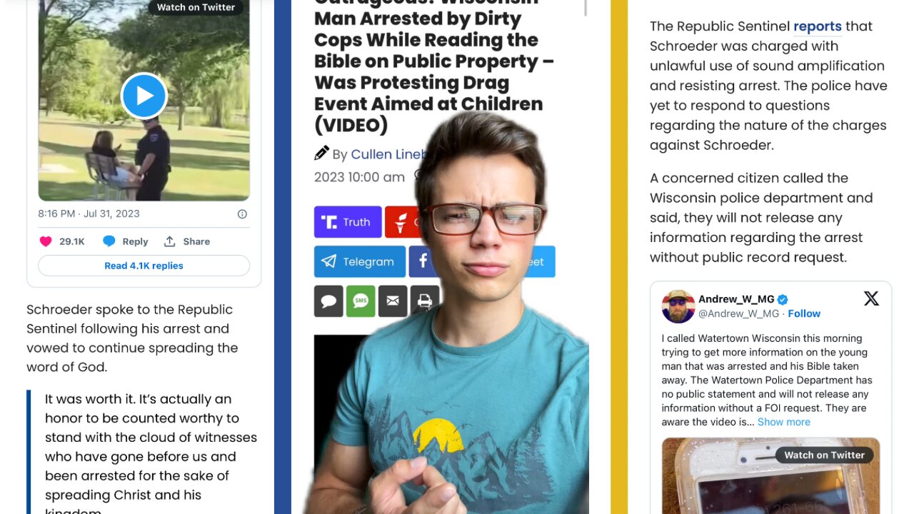 Victor Reacts: Young Christian ARRESTED While Preaching on Public Property, Opposing Drag Event