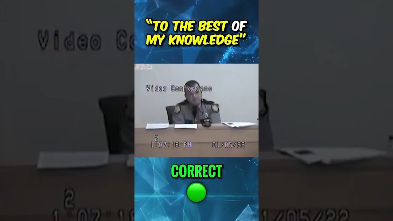 Cop: "To The Best Of My Knowledge"